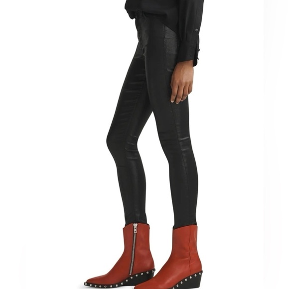 Rag & Bone Nina High Rise Women’s Skinny Jeans In Coated Black​​​​​ - Picture 11 of 15